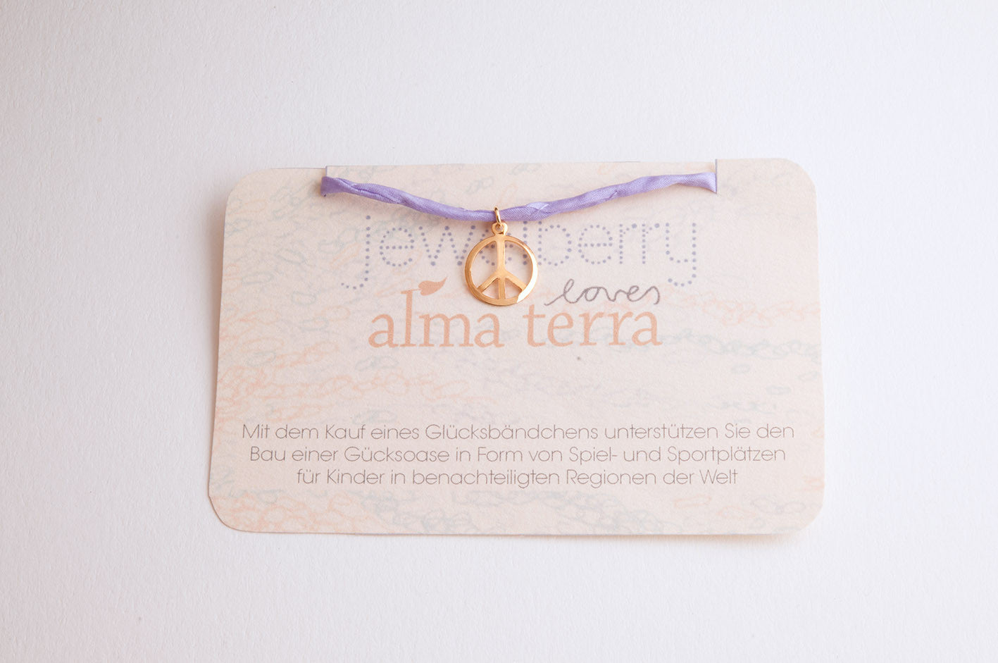 Charity Armband Jewelberry for Almaterra PEACE vergoldet