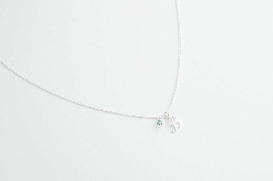 Kette ALPHABET BLAU versilbert
