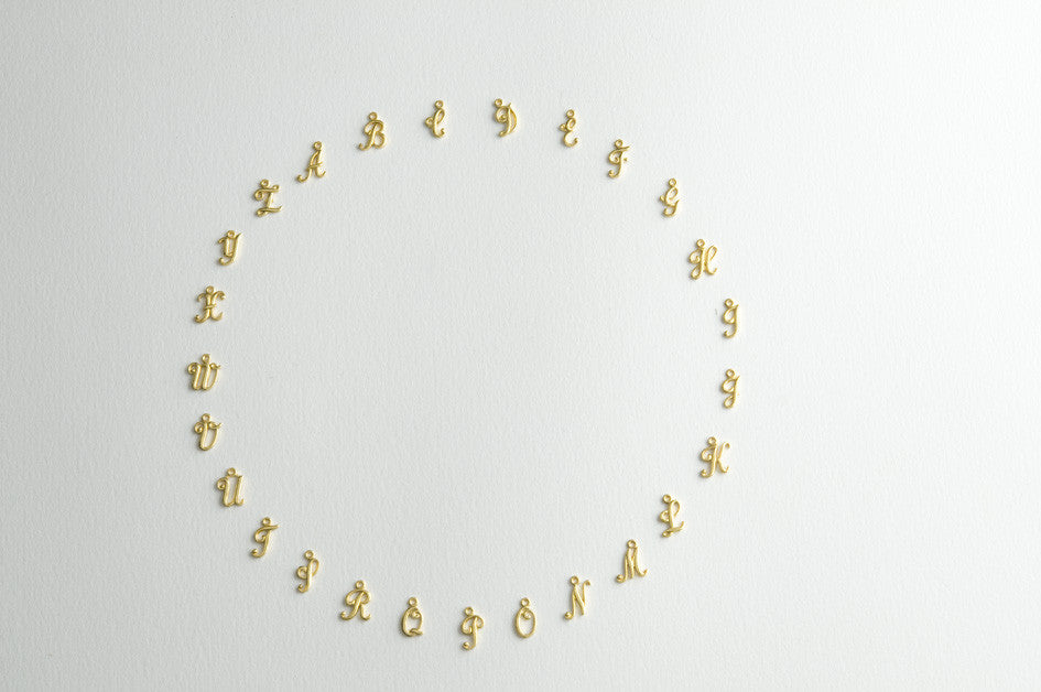 Kette ALPHABET GRAU vergoldet