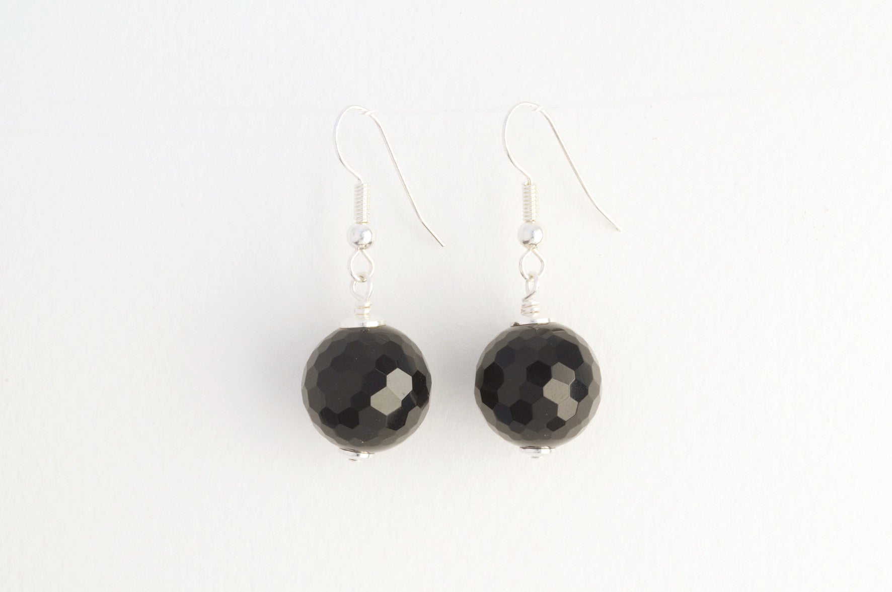 Ohrringe BUBBLES BLACK medium versilbert