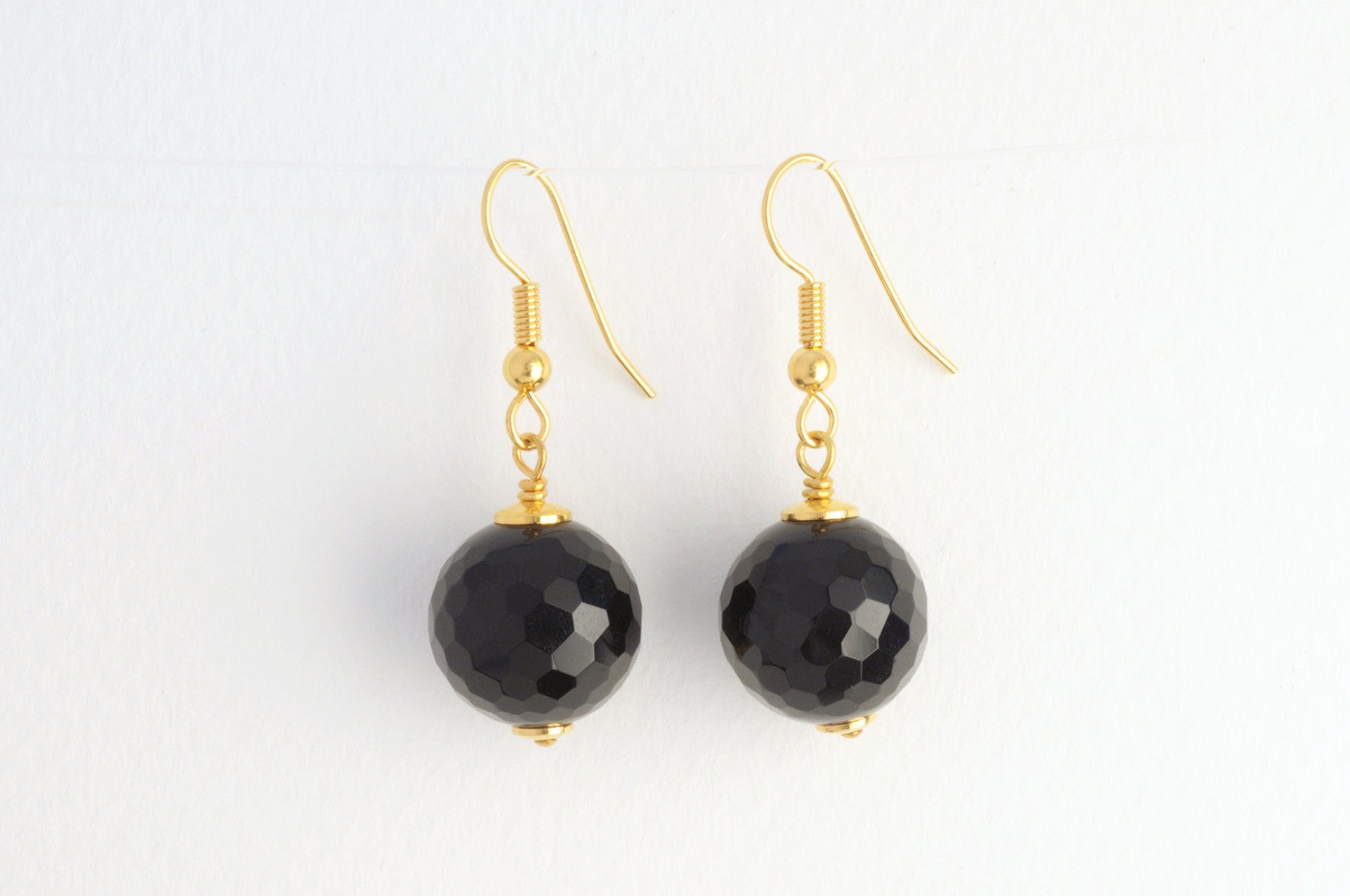 Ohrringe BUBBLES BLACK medium vergoldet
