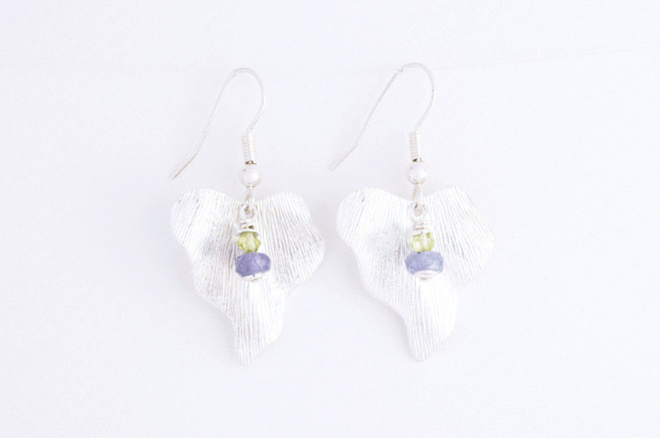 Ohrringe IVY LEAF LARGE versilbert