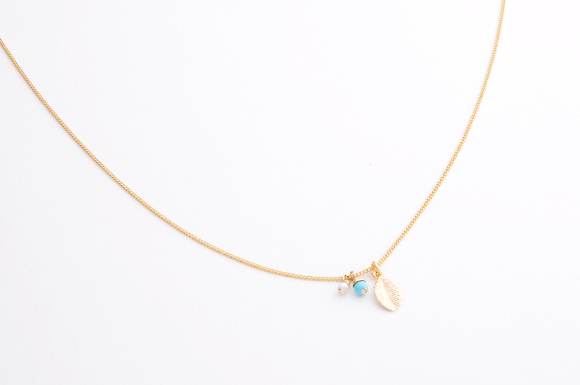 Kette TINY LEAF SMALL vergoldet