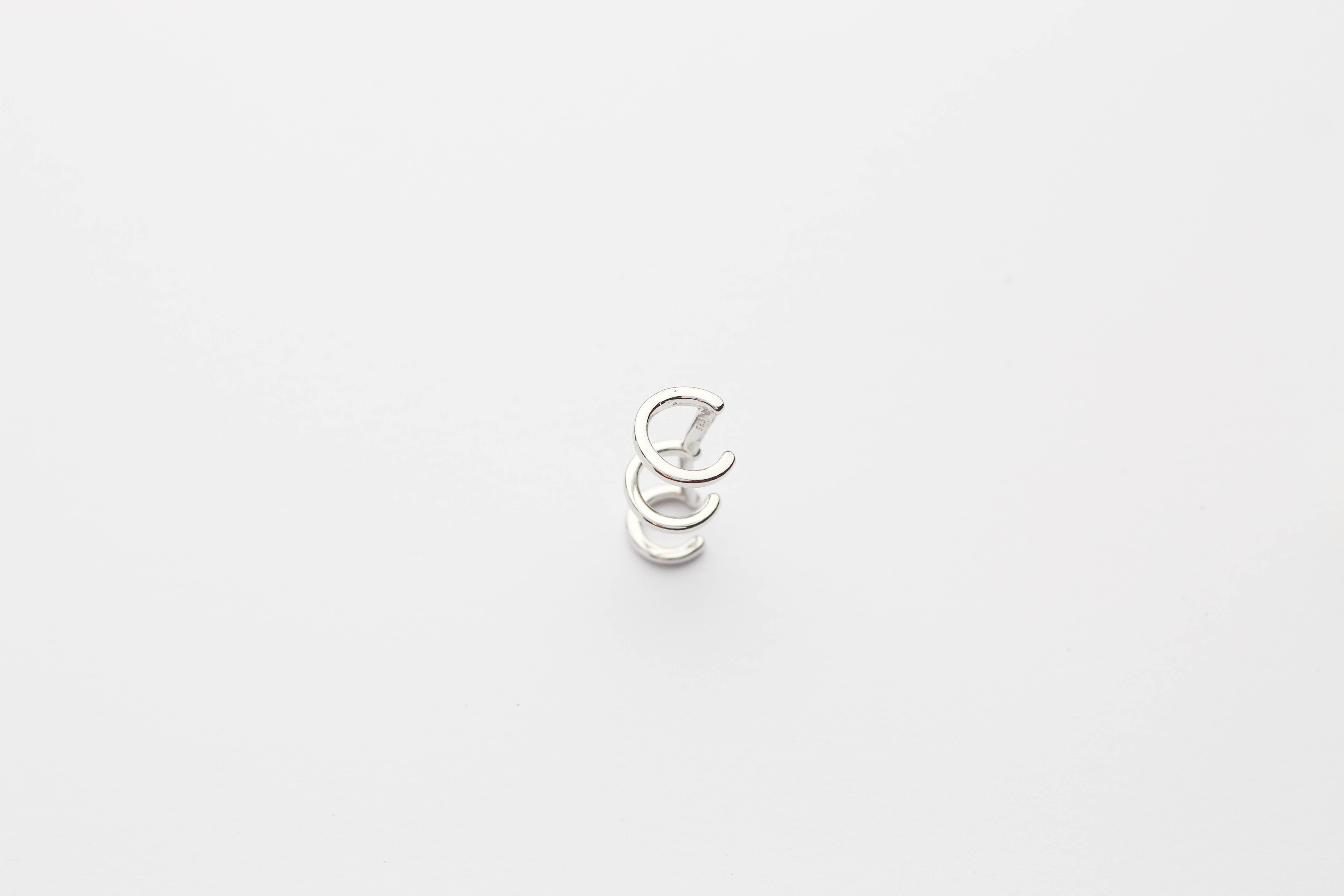 Earcuff "Plain Circle Trio" silber