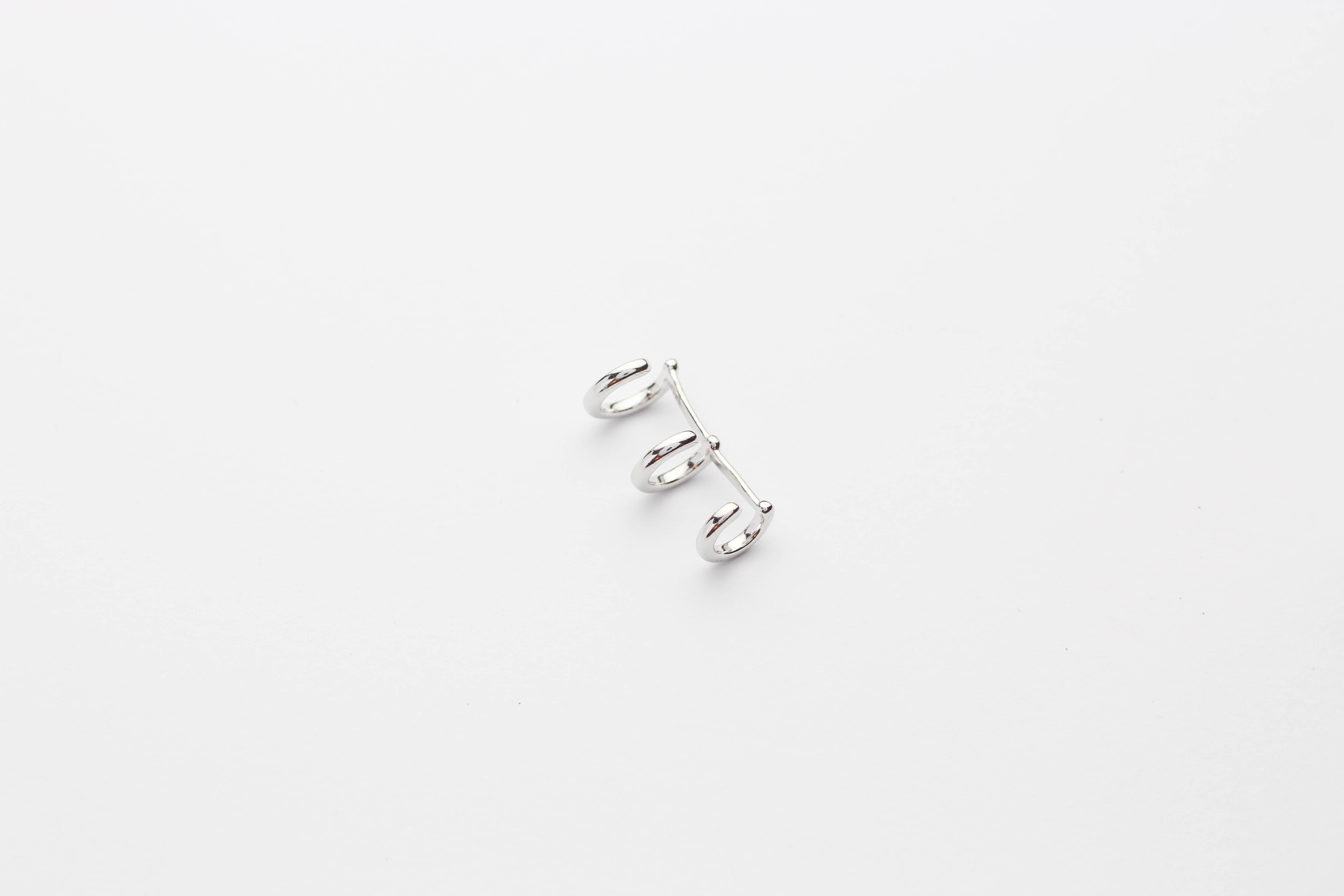 Earcuff "Plain Circle Trio" silber