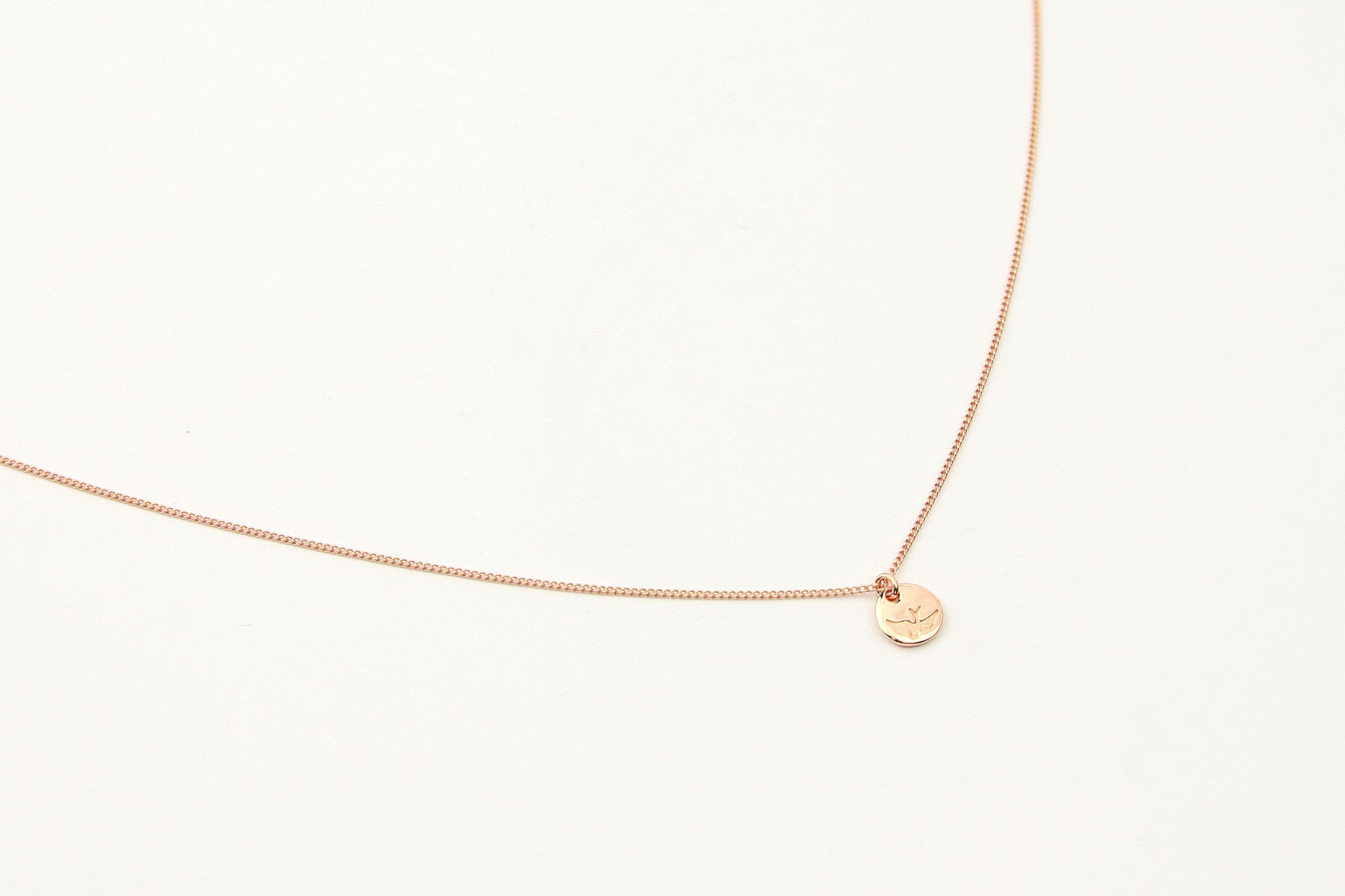 jewelberry necklace kette bird token curb chain rose gold plated sterling silver fine jewelry handmade with love fairtrade