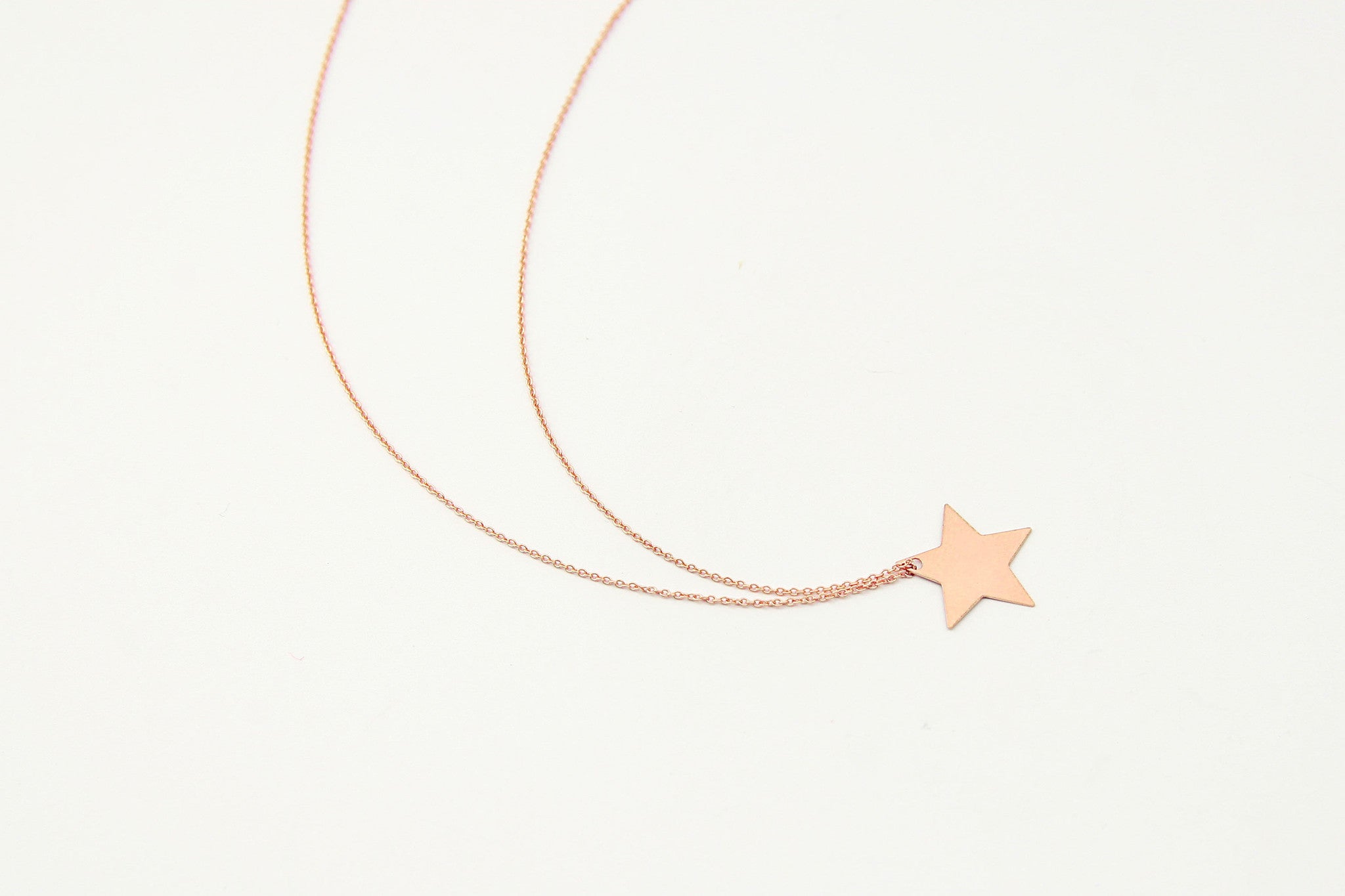 jewelberry  fine jewelry handmade with love fairtrade necklace kette plain star medium anchor chain rose gold plated sterling silver