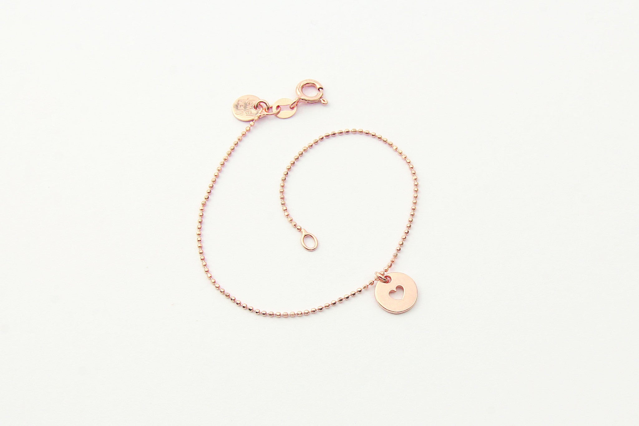 jewelberry armband bracelet love token rose gold plated sterling silver fine jewelry handmade with love fairtrade bead chain