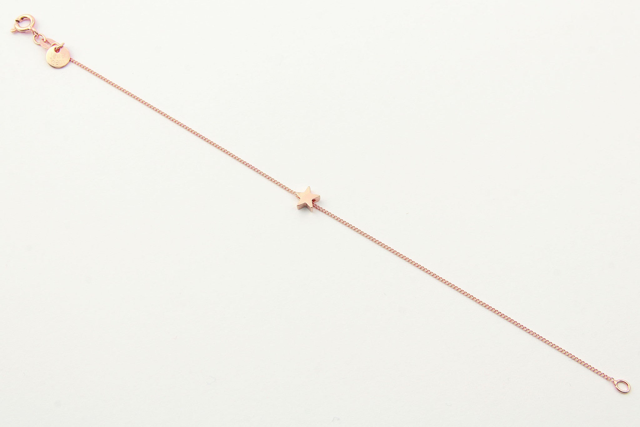 jewelberry armband bracelet little star rose gold plated sterling silver fine jewelry handmade with love fairtrade curb chain