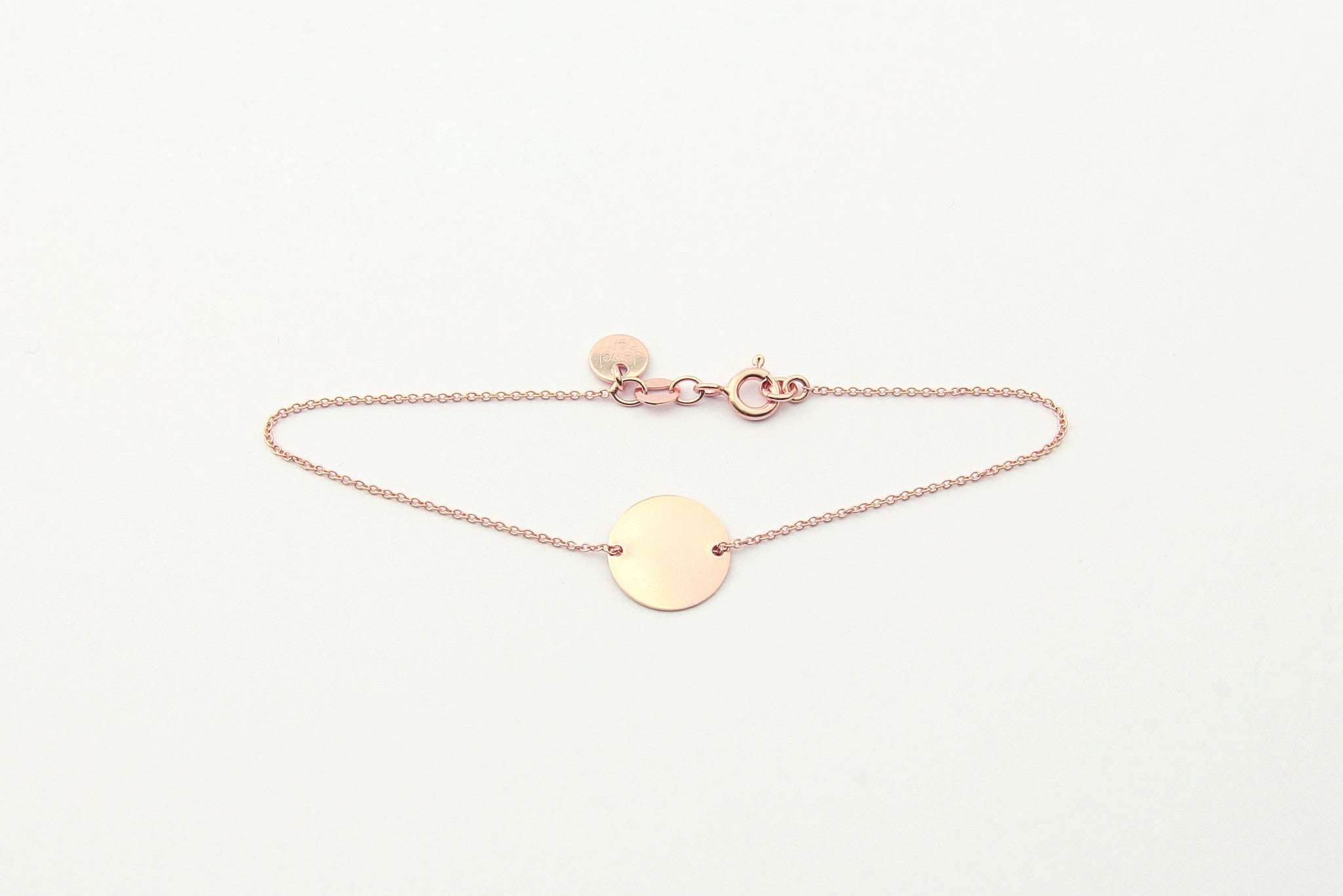 jewelberry armband bracelet medium disc double rose gold plated sterling silver fine jewelry handmade with love fairtrade anchor chain