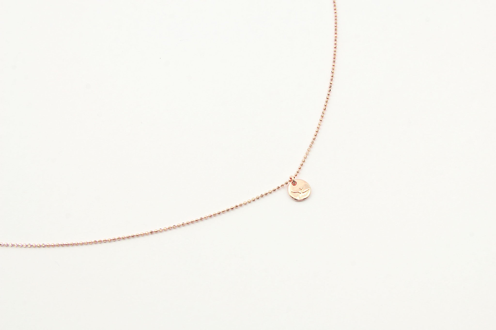 jewelberry necklace kette bird token bead chain rose gold plated sterling silver fine jewelry handmade with love fairtrade