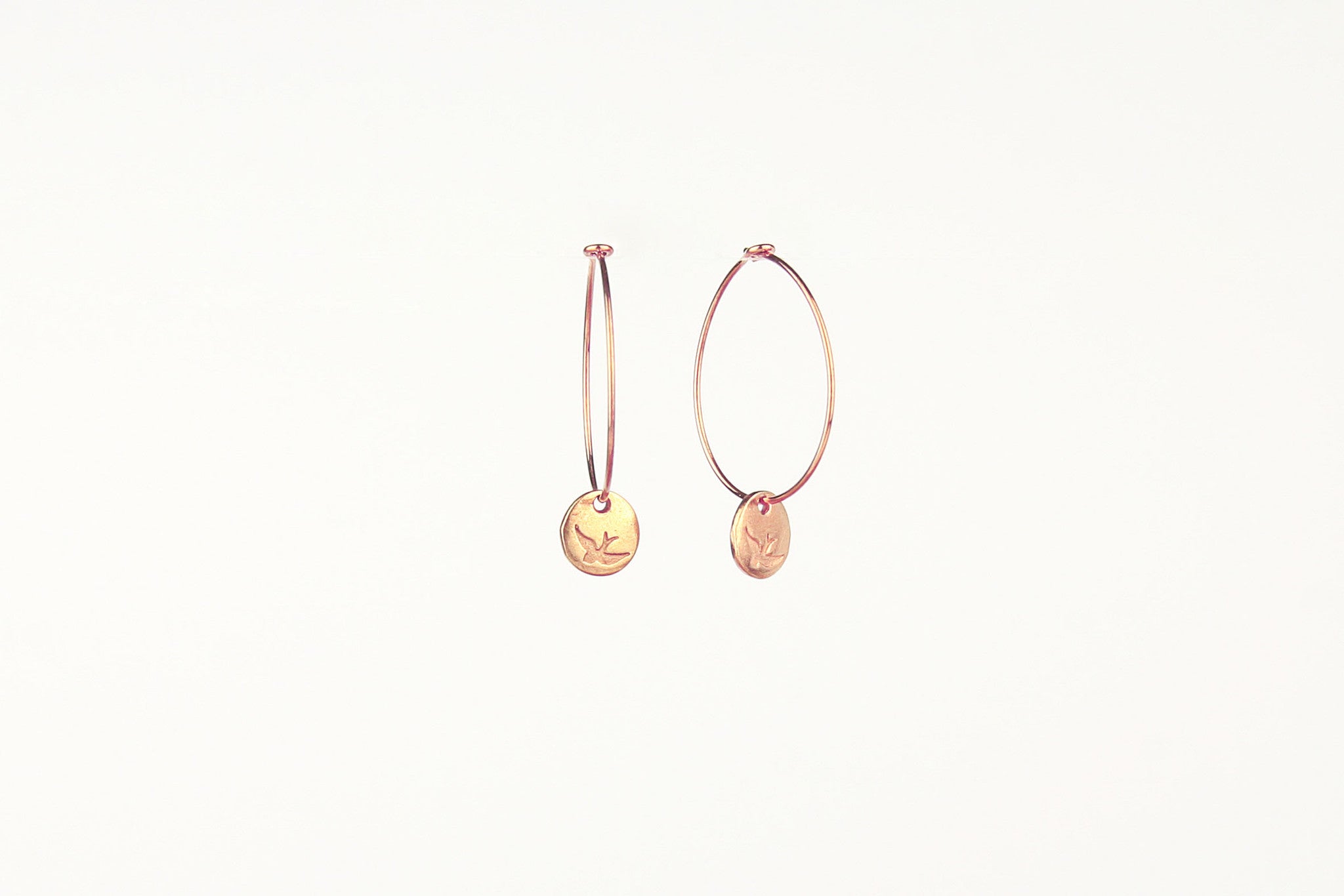 jewelberry ohrringe earrings bird token hoops rose gold plated sterling silver fine jewelry handmade with love fairtrade