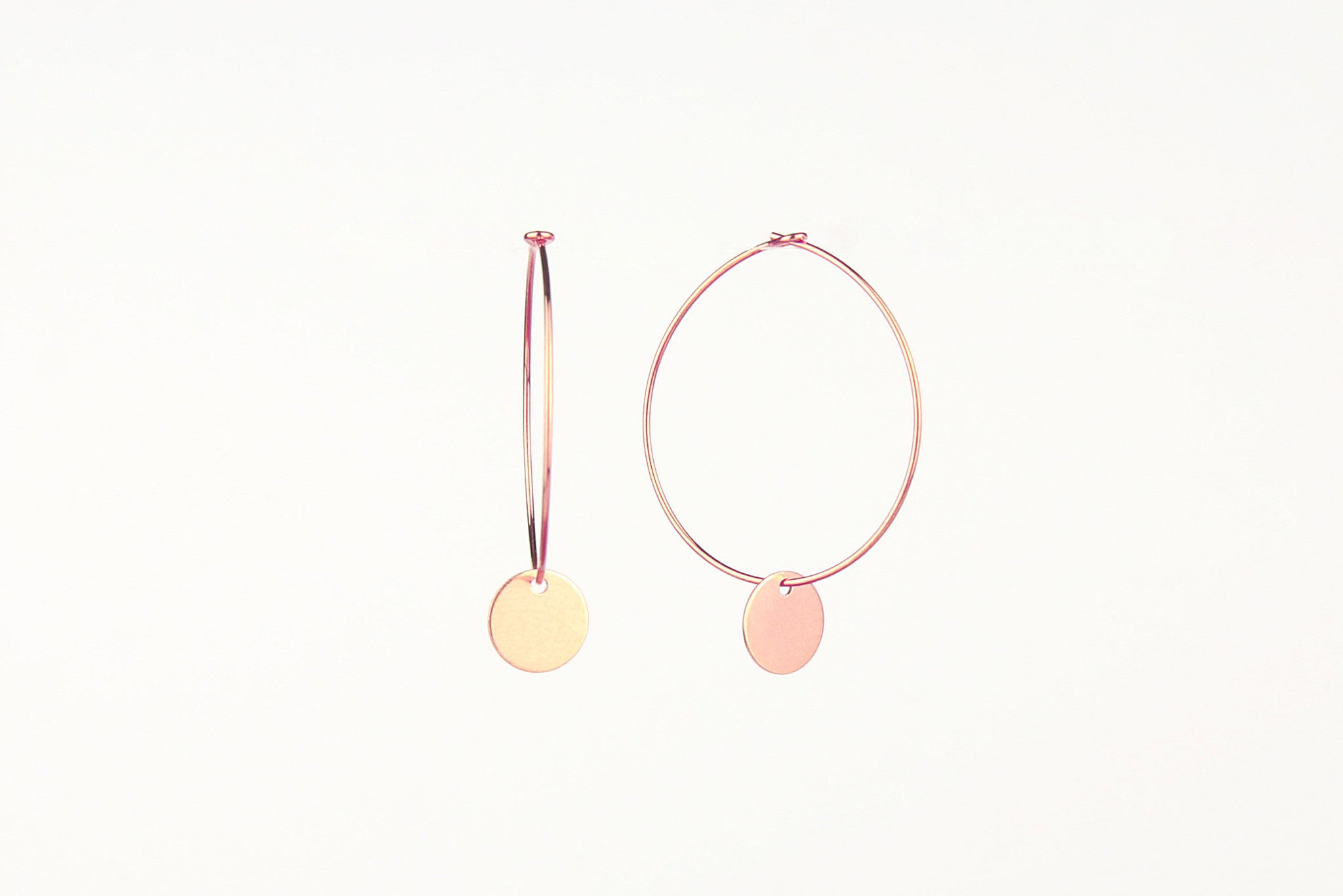 jewelberry ohrringe earrings small disc hoops rose gold plated sterling silver fine jewelry handmade with love fairtrade