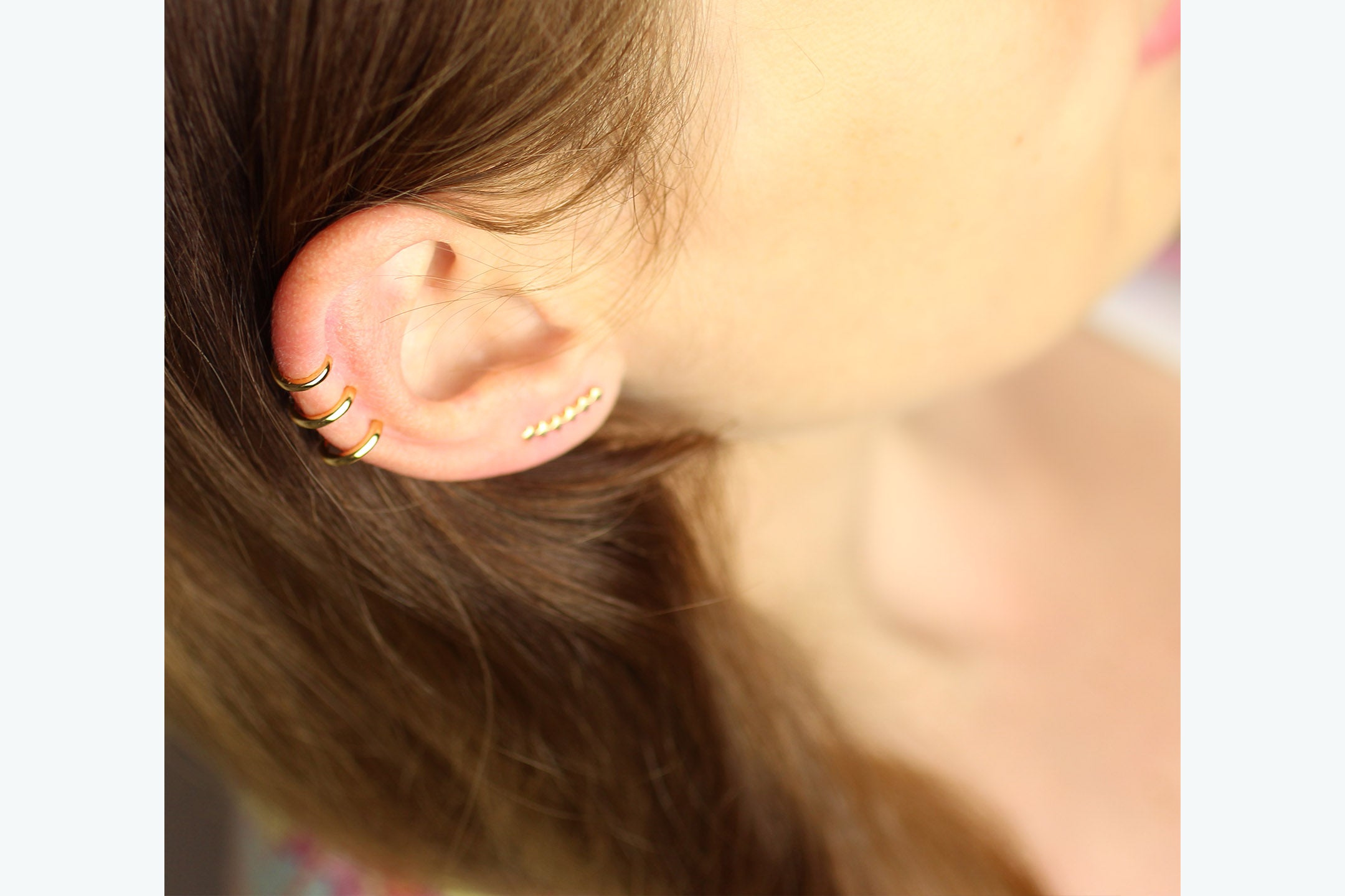 Earcuff "Plain Circle Trio" silber